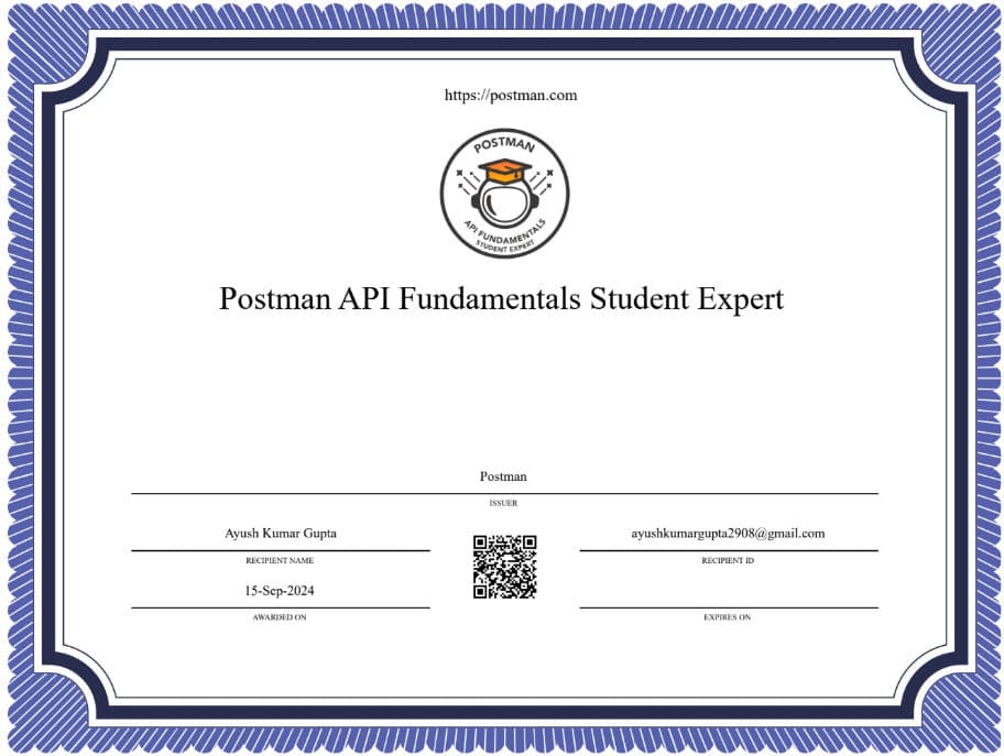 PostMan API Fundamentals Student Expert